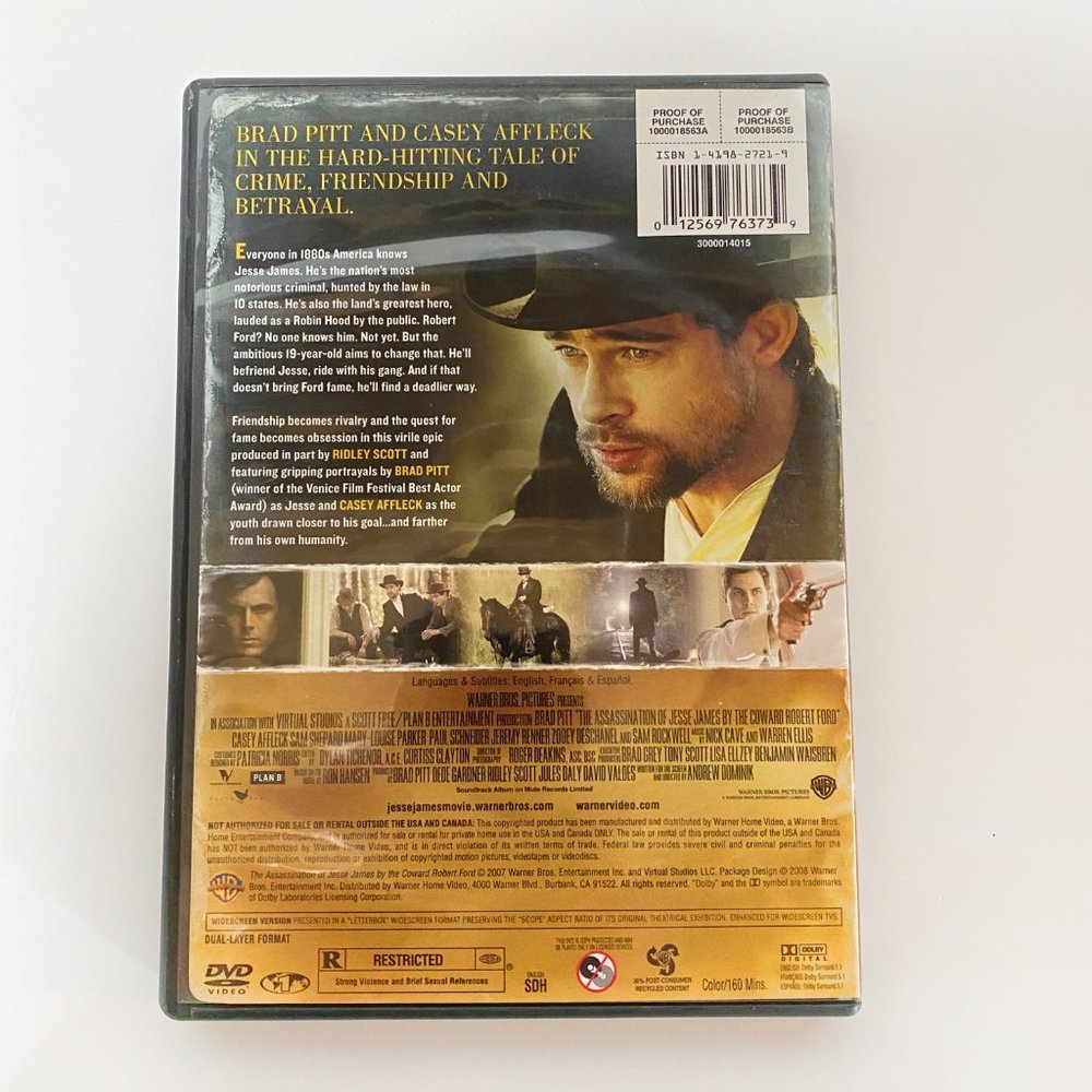 The Assassination of Jesse James, Brad Pitt, Warner Bros, DVD - Picture 2 of 4
